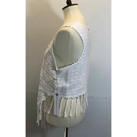 O'Neill Women's Winona White Crochet Fringe Vest Size S M L - Picture 8 of 8
